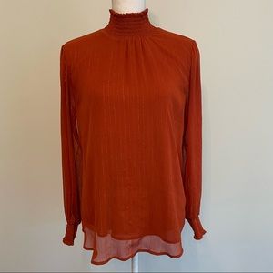 NY Collection Dress Shirt | Burnt Orange | Medium